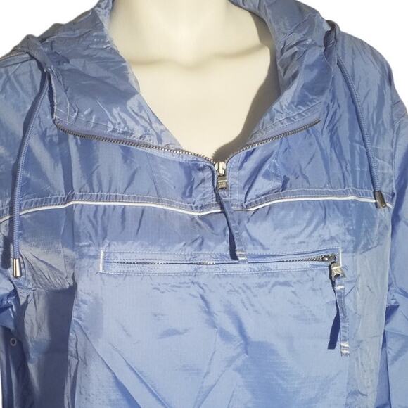 Vintage Ralph Lauren Polo Jeans Blue Nylon Windbreaker Hoodie Jacket M - Picture 2 of 7